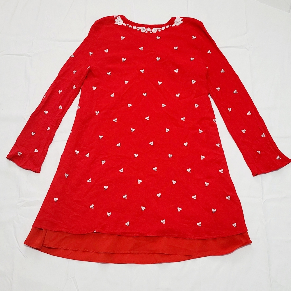 Sugarlips bell raiser v-neck floral Embroidery size medium red - Picture 7 of 7